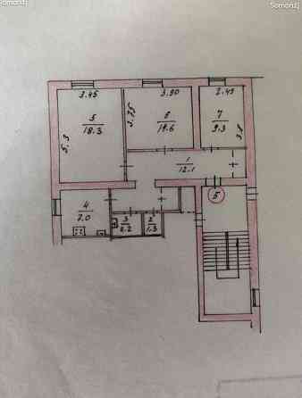 3-комн. квартира, 2 этаж, 65 м², школа гимназия Бустон (Чкаловск)