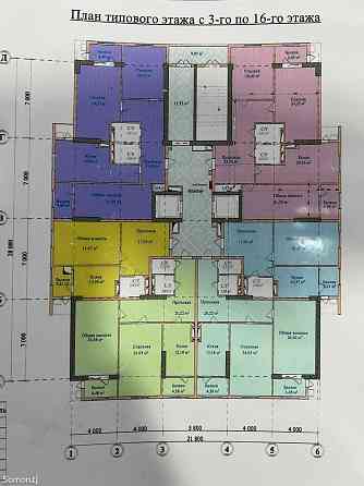 1-комн. квартира, 3 этаж, 58 м², Сино Душанбе