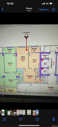 1-комн. квартира, 2 этаж, 67 м², 82 мкр Душанбе - изображение 2