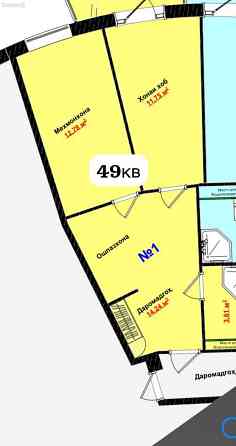 2-комн. квартира, 2 этаж, 49 м², Сино Душанбе
