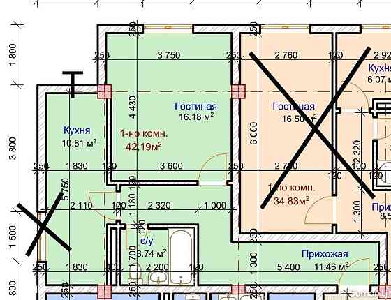 1-комн. квартира, 4 этаж, 42 м², Дружба народов 