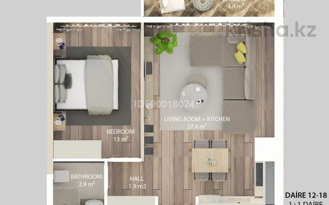 1-комнатная квартира, 62 м², 1/3 этаж, Центральная - Алсанджак Кирения - изображение 2
