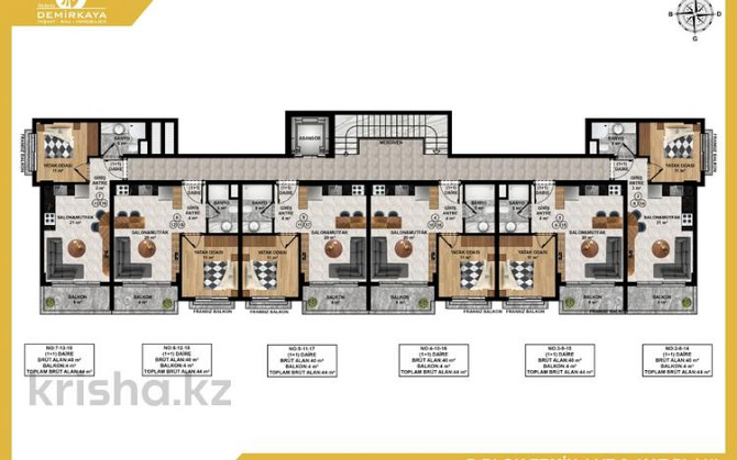 2-комнатная квартира, 44 м², 1/4 этаж, Payallar Belediyesi, Payallar Аланья - изображение 2