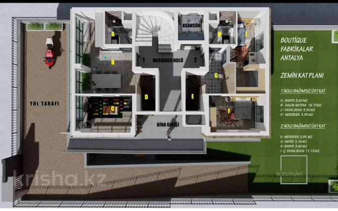 3-комнатная квартира, 85 м², 2/3 этаж, Hasan Tahsin 25 Анталья - изображение 8