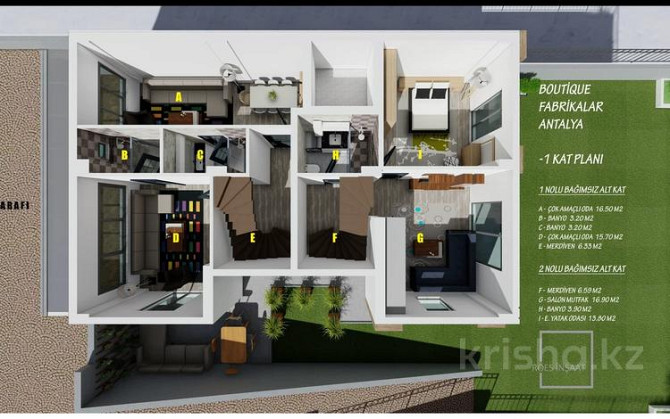 3-комнатная квартира, 85 м², 2/3 этаж, Hasan Tahsin 25 Анталья - изображение 7