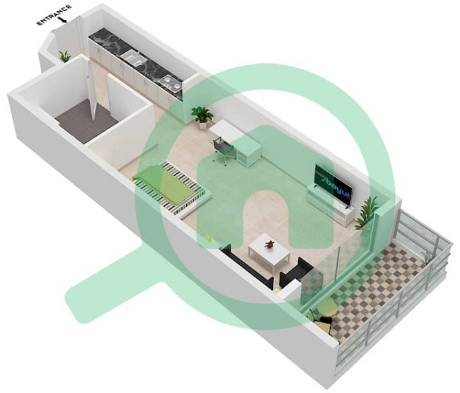 Spacious Studio With Parking And Balcony Дубай Продакшн Сити - изображение 3