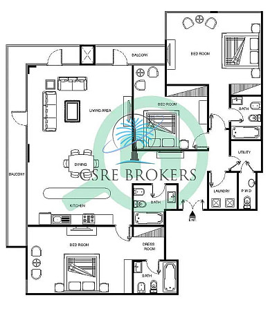 Alluring Layout | 3+ Maid+Laundry | F-Upgraded Джумейра Лейк Тауэрз (ДжЛТ) - изображение 8