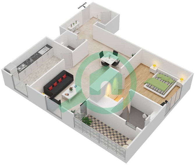 SPACIOUS & VACANT 1 BHK IN GATTED COMMUNITY Dubai Production City (IMPZ) - photo 2
