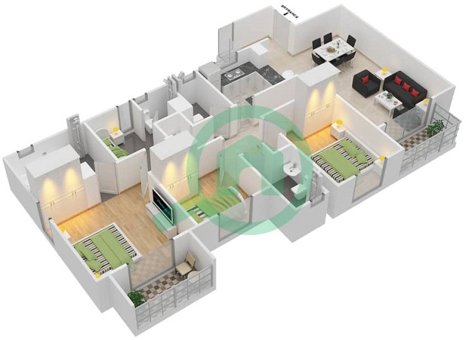 Ready to Move /3 BHK Apartment  Available for Rent Centrium Tower 1 !!! Дубай Продакшн Сити - изображение 8