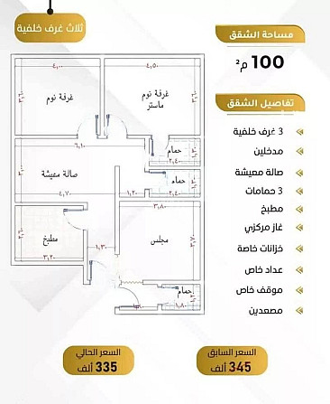 3-Room Apartment for Sale on Al Manar Street, Jeddah Джидда - изображение 5