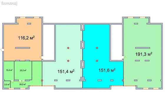 Помещение под свободное назначение, 191м², Сино Dushanbe
