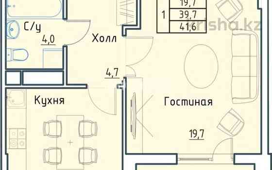 1-комнатная квартира, 40 м², 5/10 этаж помесячно, мкр Комсомольский, Бокейхана 25 - Фаризы Онгарсыно Астана