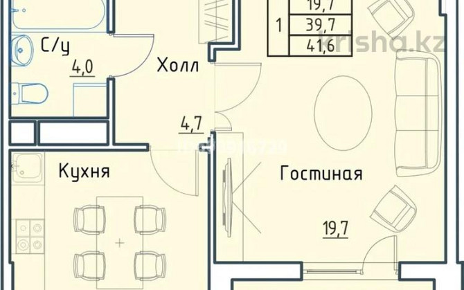1-комнатная квартира, 40 м², 5/10 этаж помесячно, мкр Комсомольский, Бокейхана 25 - Фаризы Онгарсыно Астана - изображение 1