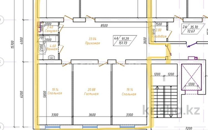 4-комнатная квартира, 138 м², 7/7 этаж, 35-мкр 12 - КазНИПИ и мед колледж Aqtau - photo 1