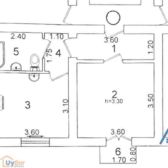 1-комнатная квартира, 2 этаж, 36 м² Ташкент