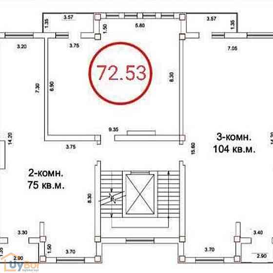 3-комнатная квартира, 4 этаж, 72.53 м² Ташкент