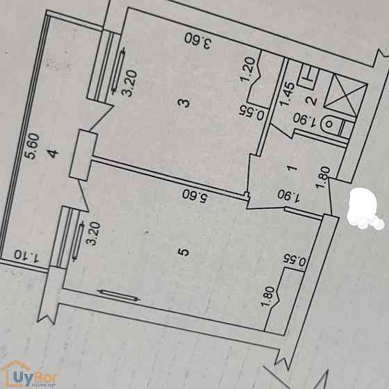 2-комнатная квартира, 4 этаж, 40 м² Ташкент