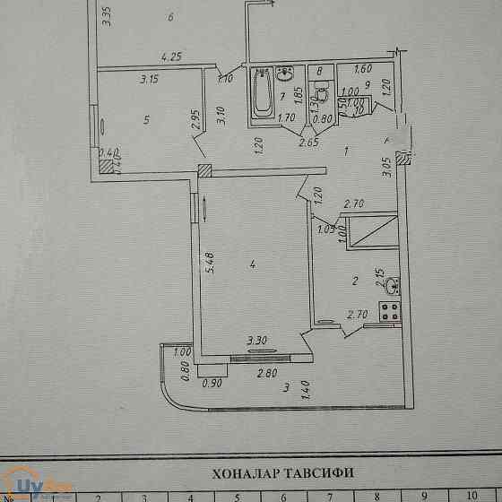 3-комнатная квартира, 6 этаж, 80 м² Ташкент