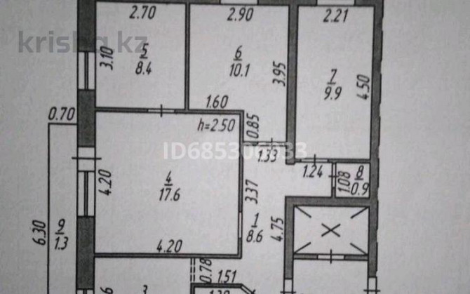 4-комнатная квартира, 68 м², 6/9 этаж, 6 мкр 53а Temirtau - photo 1