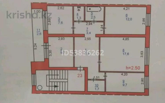 4-комнатная квартира, 75 м², 6/6 этаж, Камзина 82\1 - Толстого Павлодар - изображение 1
