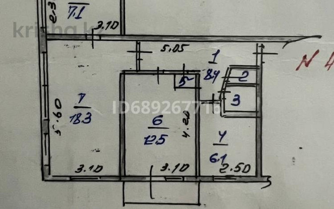 3-комнатная квартира, 56.6 м², 2/4 этаж, мкр №8 41 А - Абая - Утеген батыра Almaty - photo 8