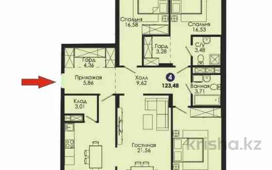 4-комнатная квартира, 123.5 м², 16/16 этаж, Тауелсиздик 45 - Бауыржана Момышулы Астана