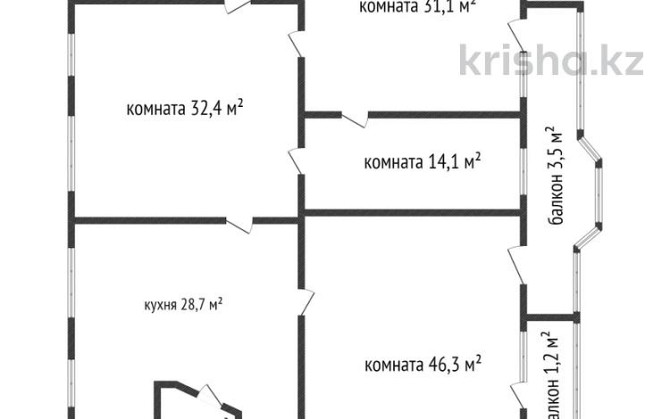 4-комнатная квартира, 173.3 м², 3/5 этаж, проспект Комсомольский 1 - Корчагина Rudnyy - photo 8