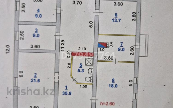 5-комнатный дом, 120 м², 12.5 сот., Тауельсиздик 2 Кокшетау - изображение 3