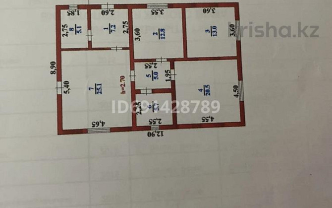6-комнатный дом, 95 м², 8 сот., Майбулак 94 - Остановка Трапинка Бекболат - изображение 2