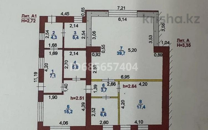 3-комнатный дом, 105.2 м², 6 сот., Пер. Алма-Атинский 2 - Пер. Чернышевского Рудный - изображение 3
