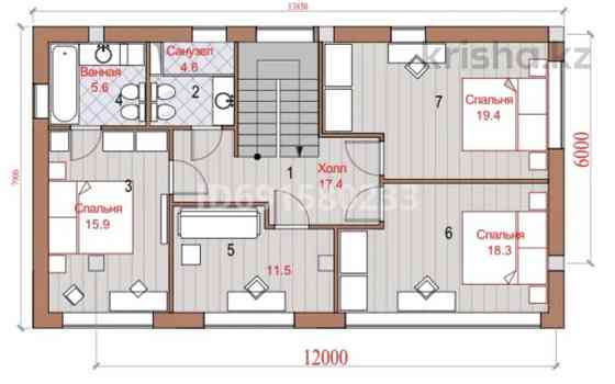 6-комнатный дом, 223.5 м², 3.5 сот., мкр Карагайлы 26 Алматы