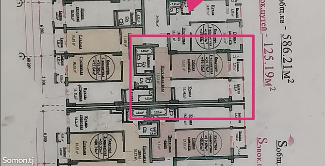1-комн. квартира, 8 этаж, 60 м², Саховат Душанбе - изображение 3